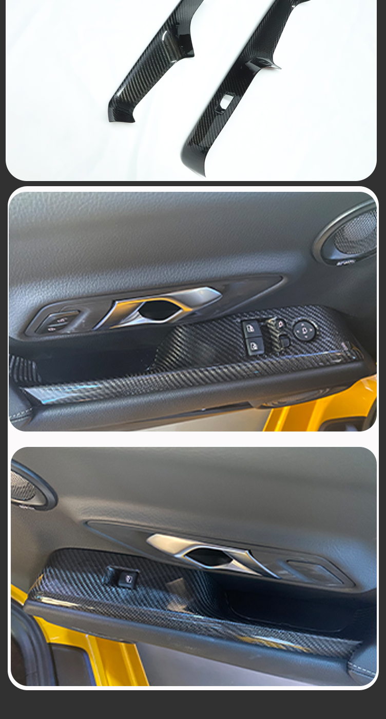 For Toyota Supra A90 A91 GR MK Dry Carbon Fiber Door Switch Panel Cover 