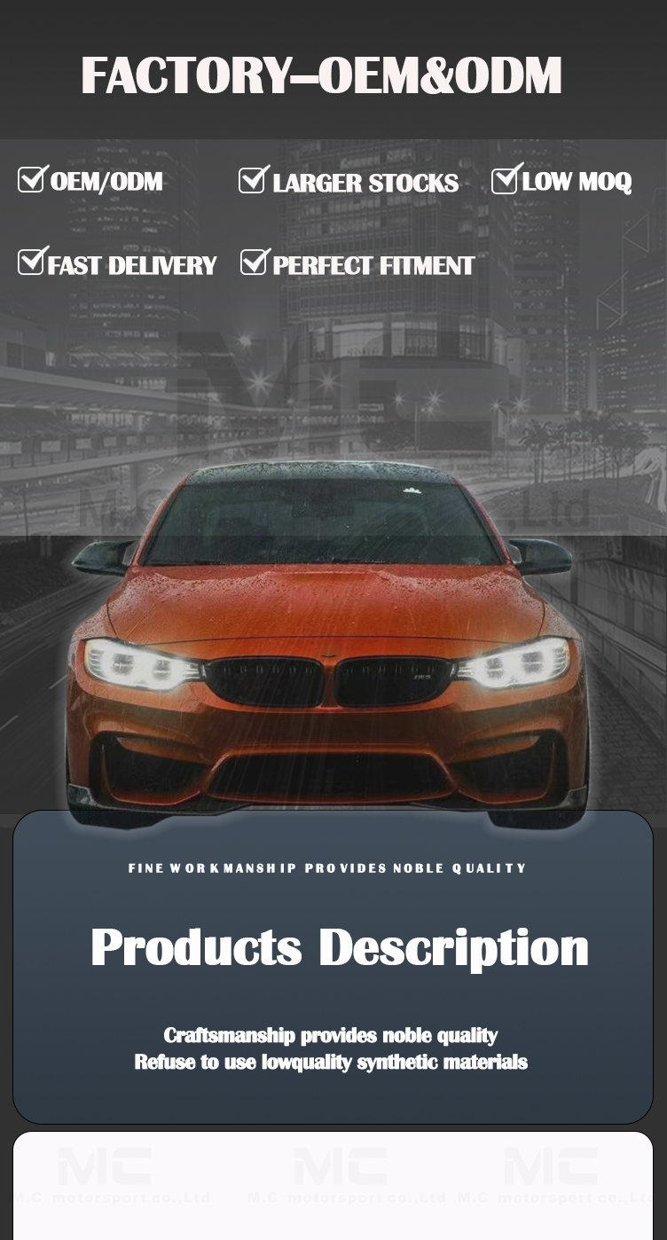 For BMW M3 M4 F80 F82 F83 Carbon Fiber Front Splitter