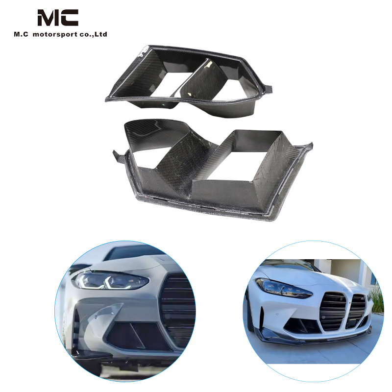 For BMW M3 G80 M4 G82 Dry Carbon Fiber Front Bumper Vents 