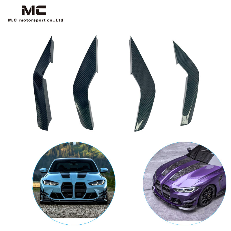For BMW M4 G82 GT4 Style Carbon Fiber Front Bumper Canards 