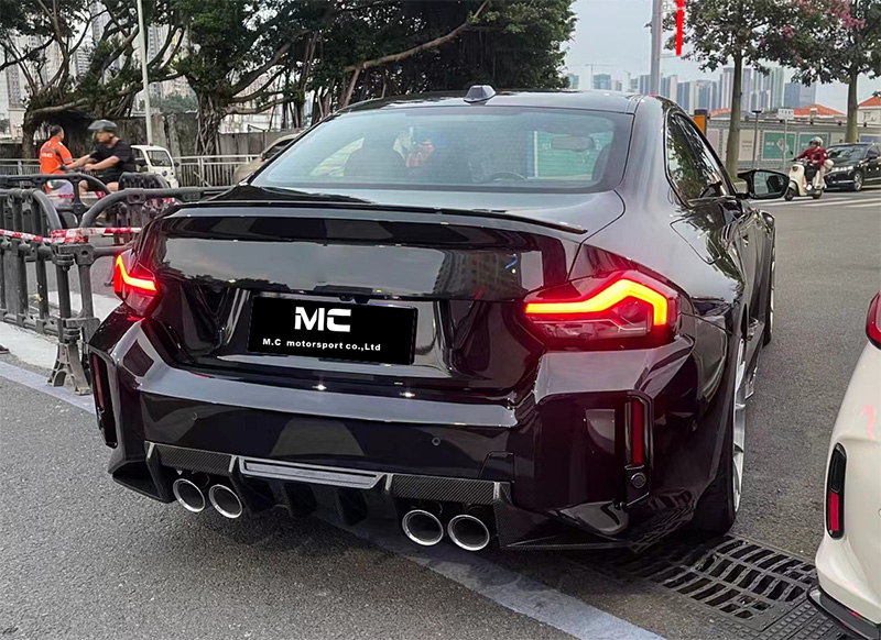 For BMW G87 R44 Style Carbon Fiber Rear Diffuser 