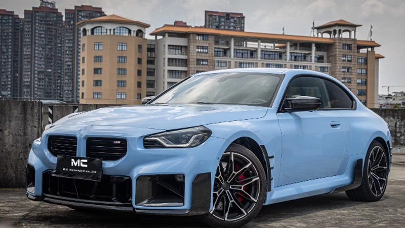 For BMW G87 Dry Carbon Fiber Front Lip 