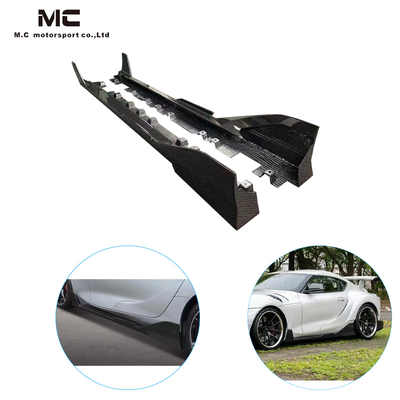 For Toyota SUPRA  A90 Toms Style Carbon Fiber Side Skirts 2019+