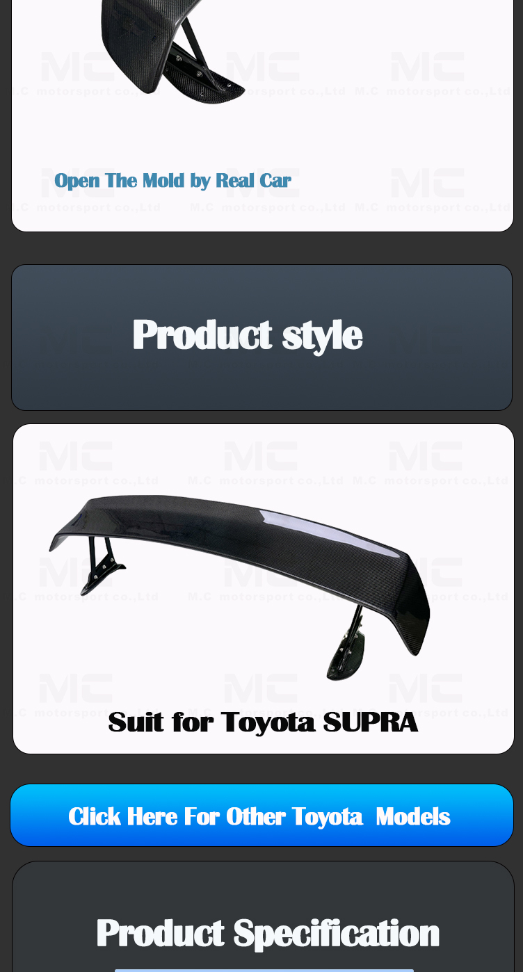 For Toyota SUPRA VOXT Style Carbon Fiber Rear Spoiler 2019+