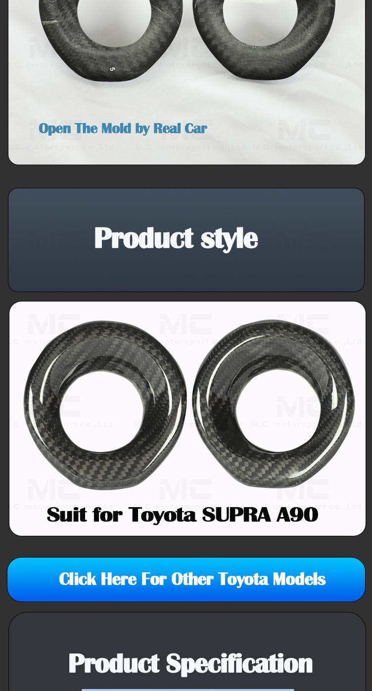 For Toyota Supra A90 Dry Carbon Fiber 2 Pcs Audio Speaker Covers 2pcs 2019+