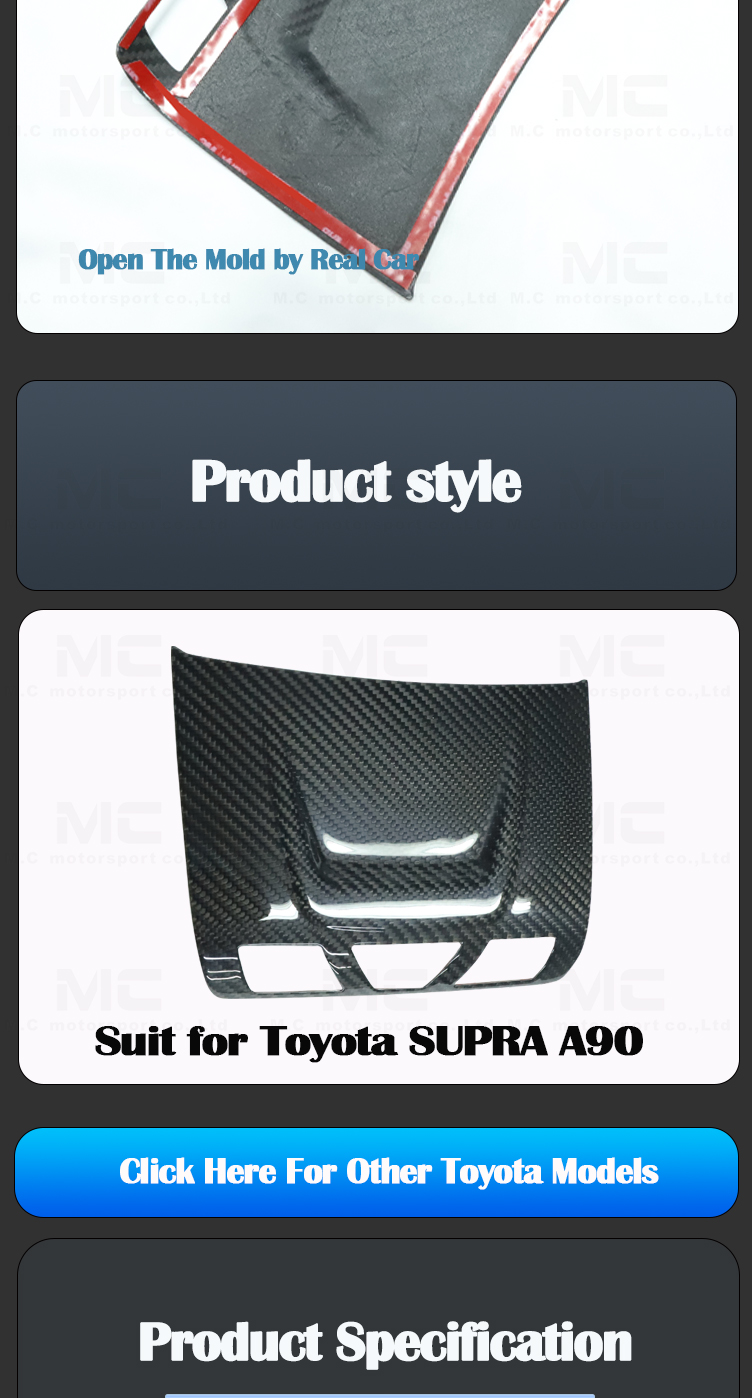 For Toyota SUPRA  A90 Dry Carbon Fiber Reading Light Cover 2019+