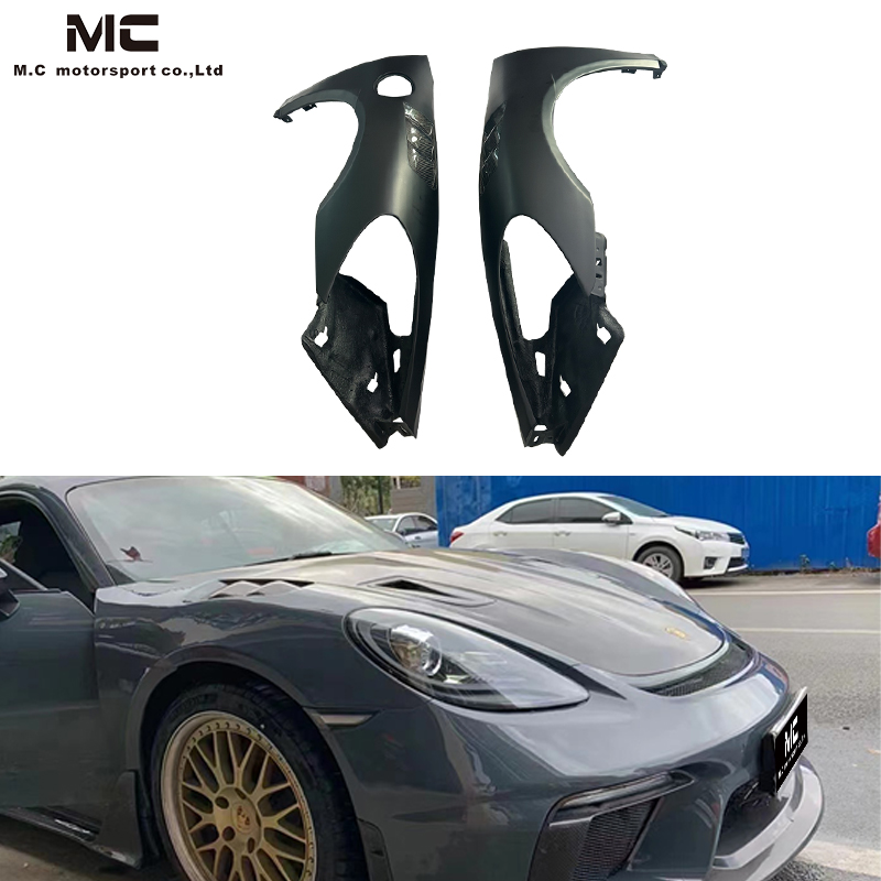 For Porsche 718 GT4 RS Style Half Carbon Fiber Fenders 2020+