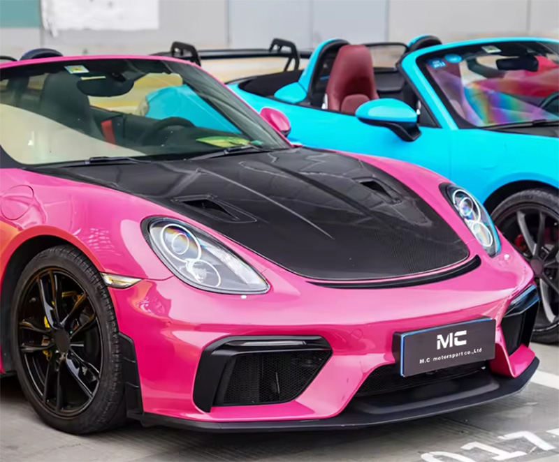 For Porsche 718 Dry Carbon Fiber Engine Hood 2020+