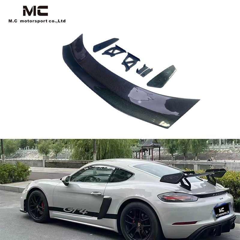 For Porsche 981 718 987 GT4 Style Carbon Fiber Rear Spoiler 2005-2012