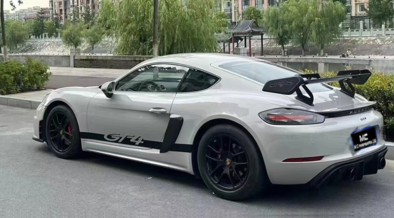 For Porsche 981 718 987 GT4 Style Carbon Fiber Rear Spoiler 2005-2012