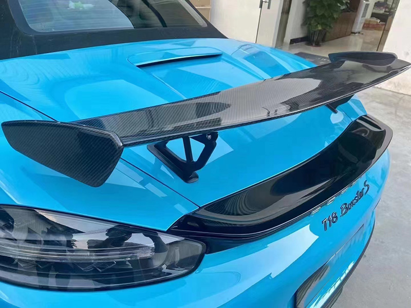 For Porsche 981 718 987 GT4 Style Carbon Fiber Rear Spoiler 2005-2012
