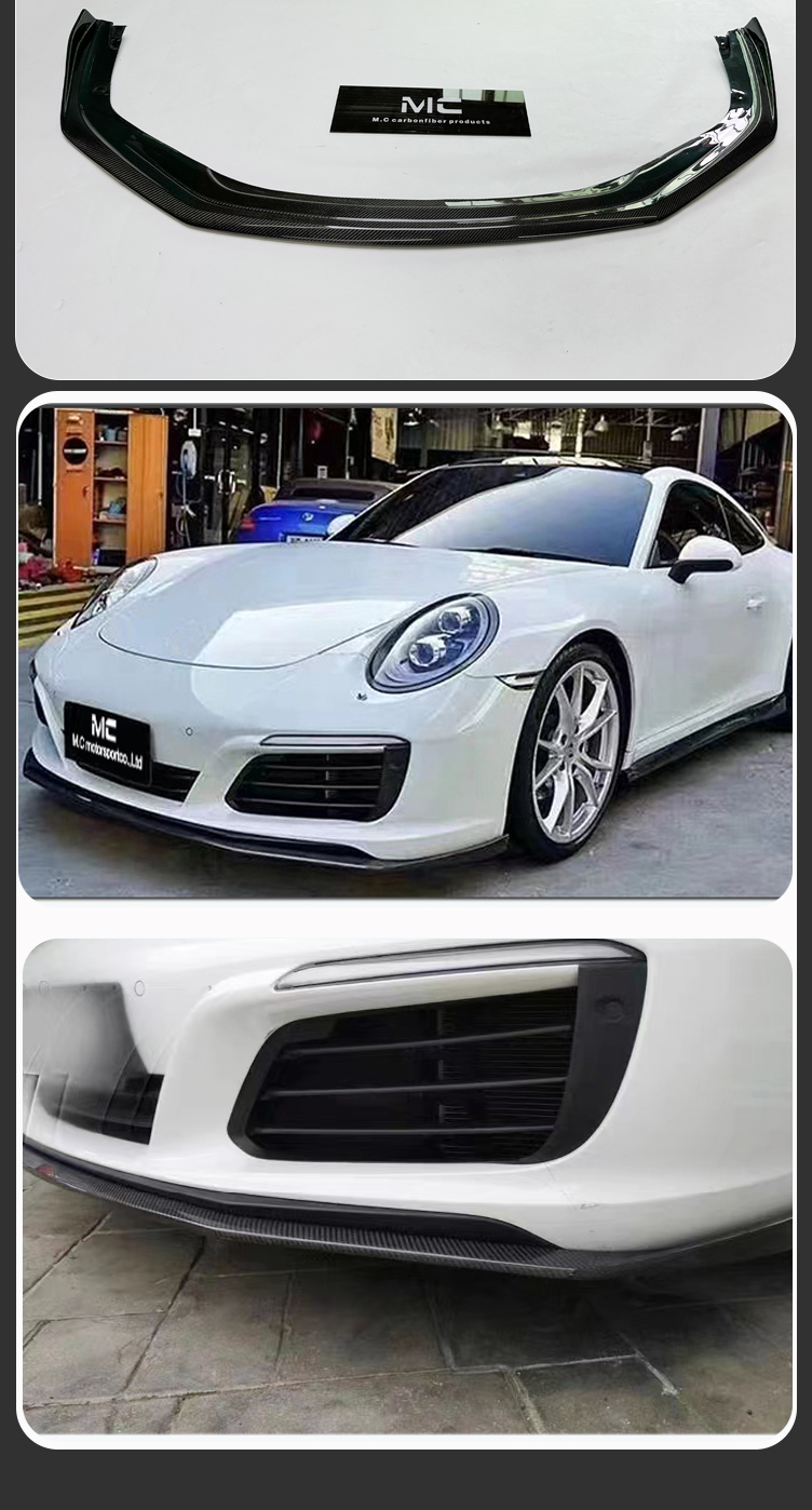 For Porsche 911 991 GT Style Carbon Fiber Front Lip 2015-2018