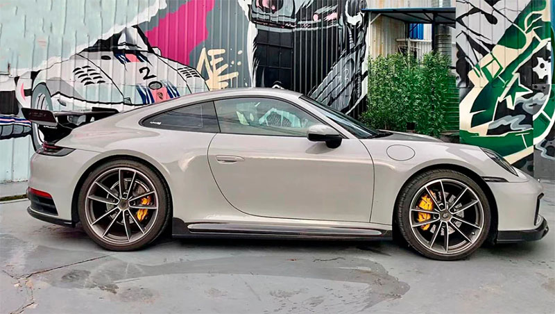 For Porsche 911 992 Techart Style Carbon Fiber Side Skirts 2019+