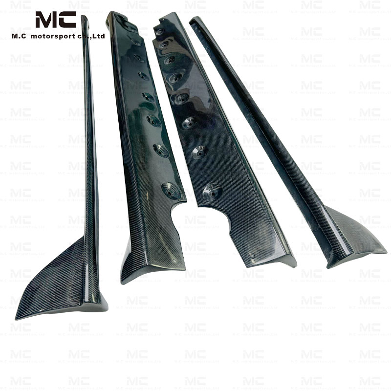 For Porsche 911 992 Techart Style Carbon Fiber Side Skirts 2019+