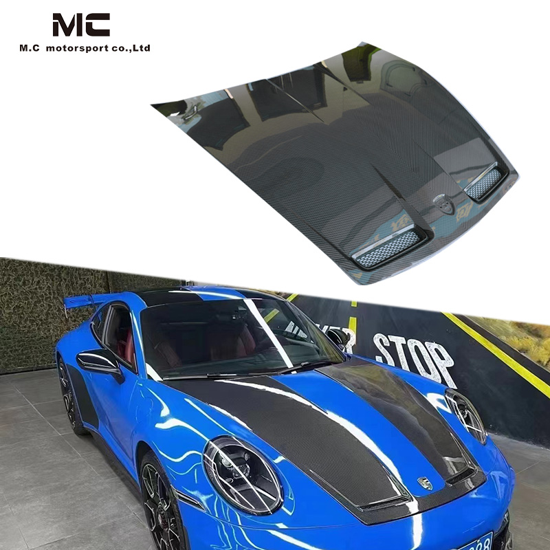 For Porsche 911 992 GT3 Style Dry Carbon Fiber Engine Hood 2019+