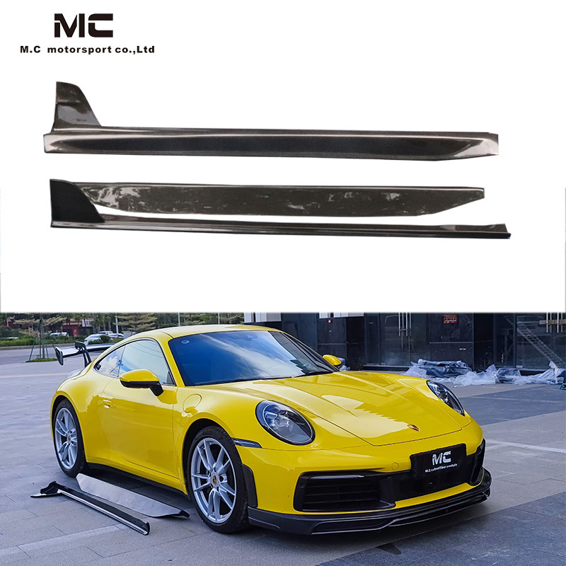 For Porsche 911 992 Techart Style Carbon Fiber Side Skirts 2019-IN