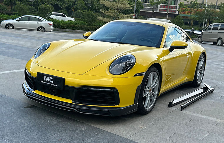 For Porsche 911 992 Techart Style Carbon Fiber Front Lip 2019+