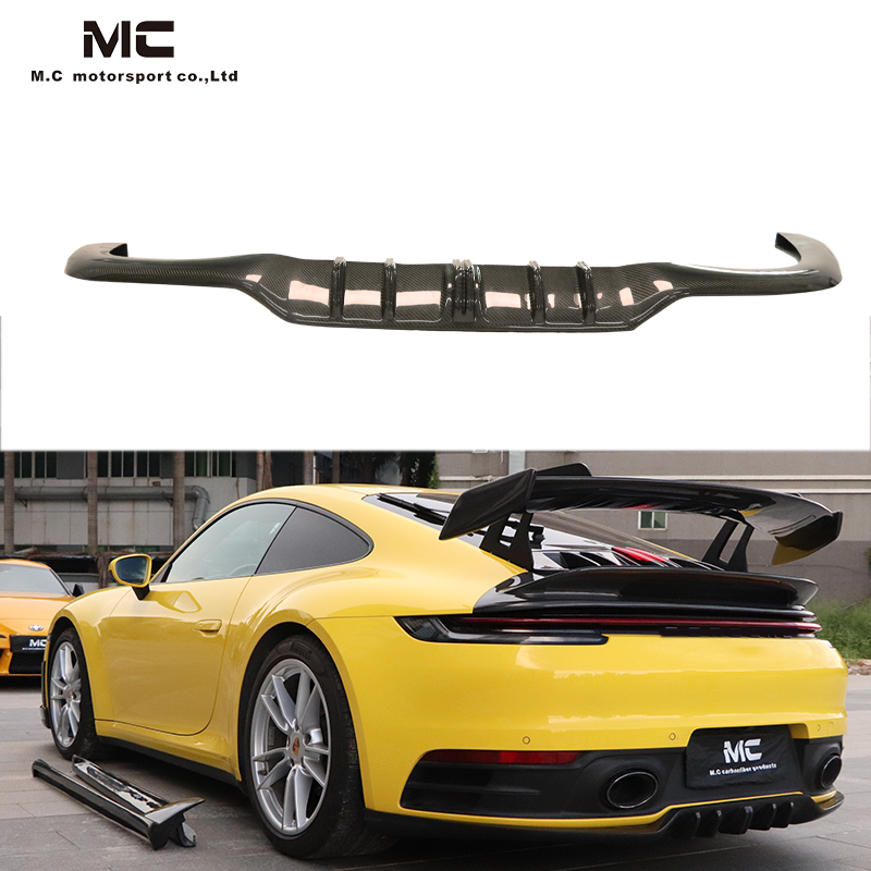 For Porsche 911 992 Techart Style Carbon Fiber Rear Diffuser 2019+