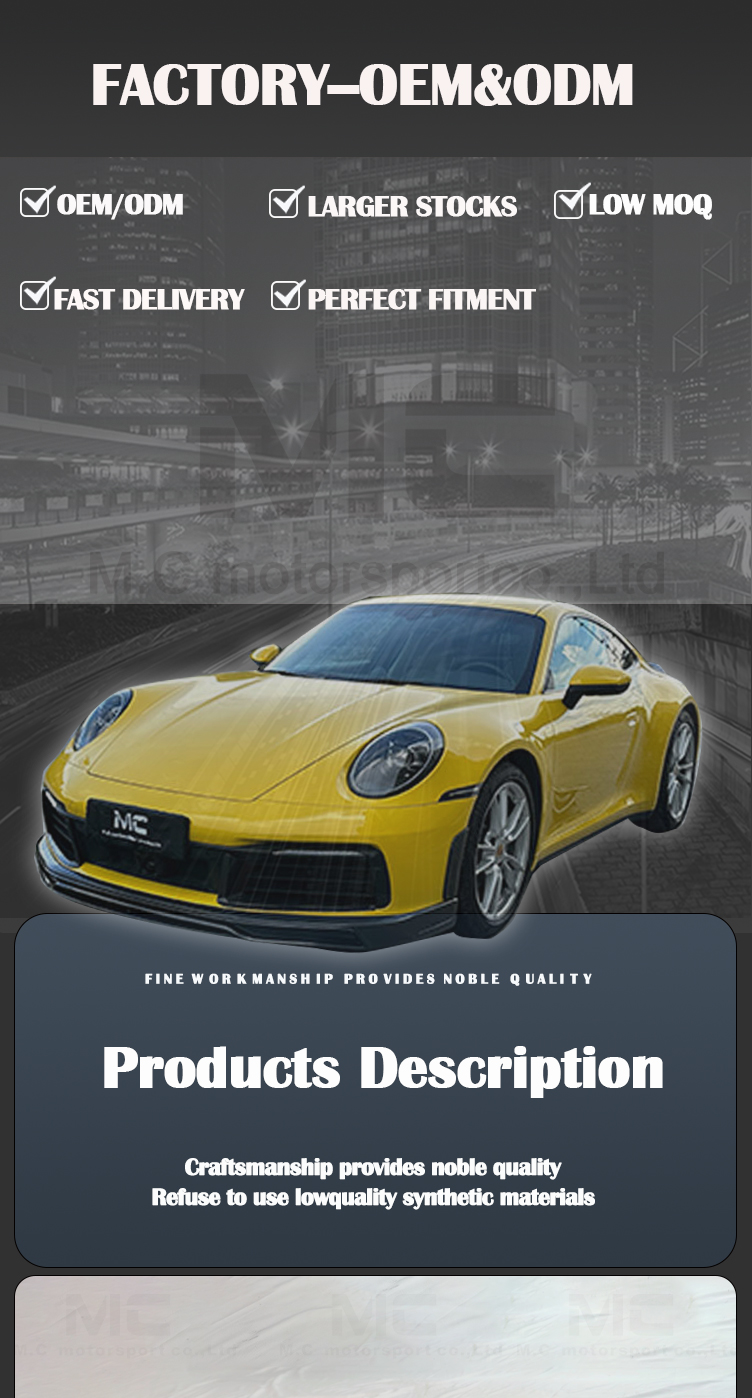 For Porsche 911 992 Carbon Fiber Wind Blade Kit 2019+