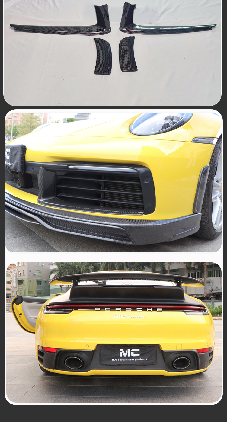 For Porsche 911 992 Carbon Fiber Wind Blade Kit 2019+
