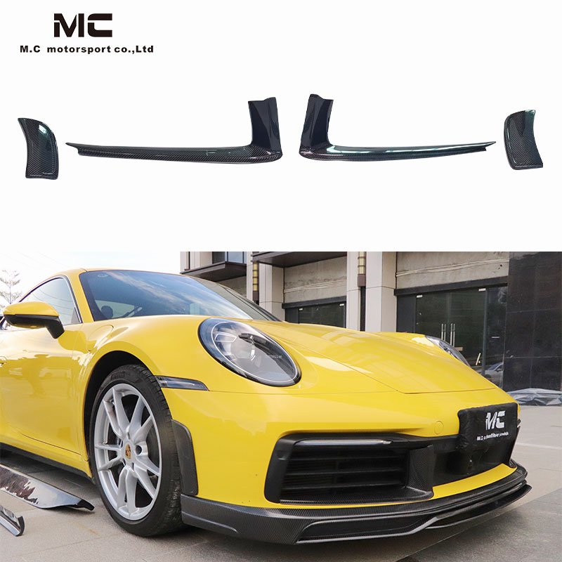 For Porsche 911 992 Carbon Fiber Front Bumper Wind Blade 2019+