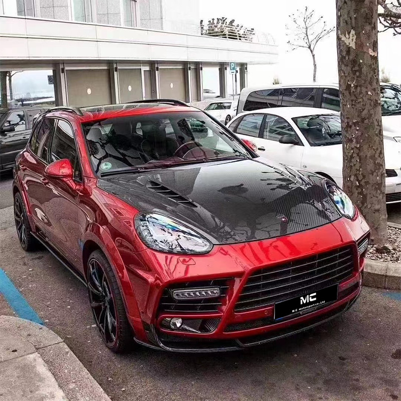 For Porsche Cayenne 958 Mansory Style Carbon Fiber Engine Hood 2012-2018