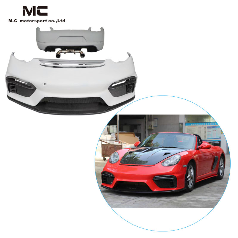 For Porsche 987 Half Carbon Fiber 718 GT4 Style Body Kit 2005-2008
