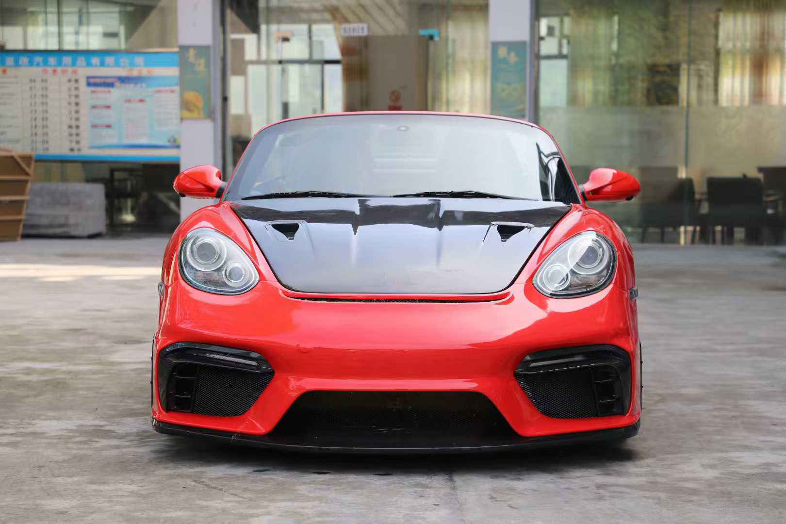 For Porsche 987 Half Carbon Fiber 718 GT4 Style Body Kit 2005-2008