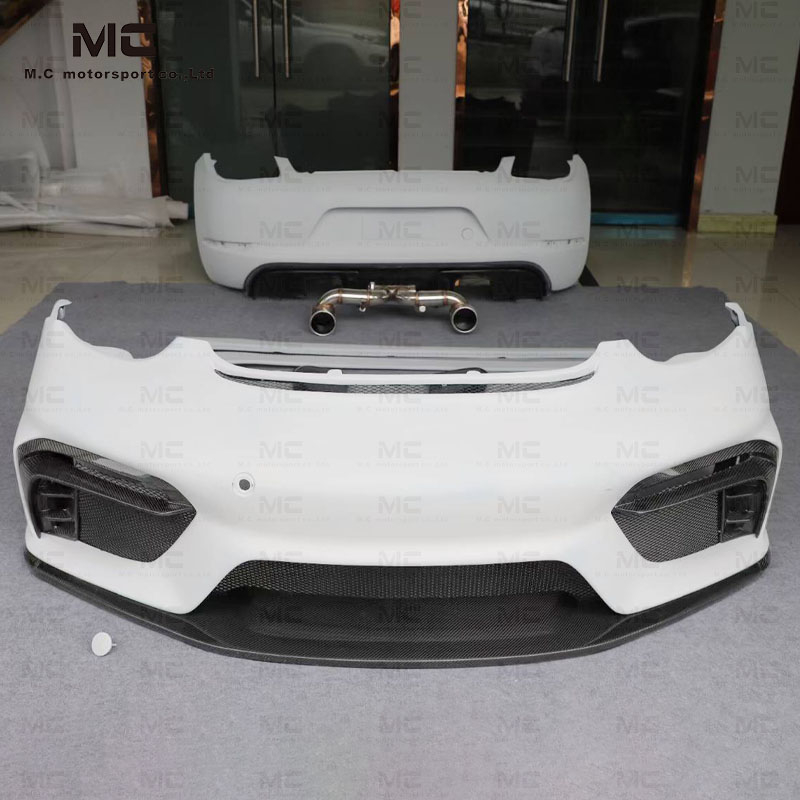 For Porsche 987 Half Carbon Fiber 718 GT4 Style Body Kit 2005-2008
