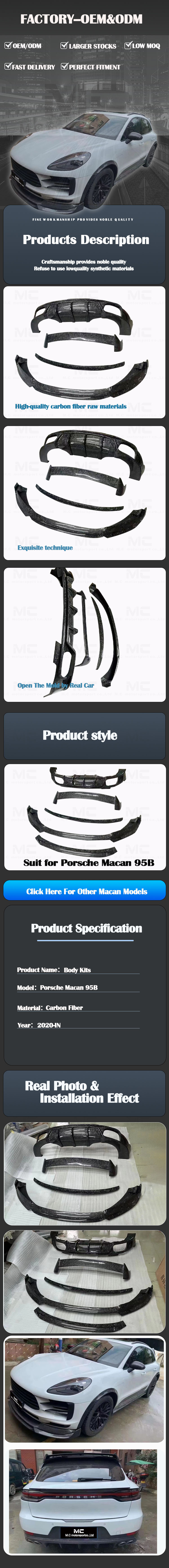 For Porsche Macan 95B Forged Carbon Fiber Body Kit 2020-IN
