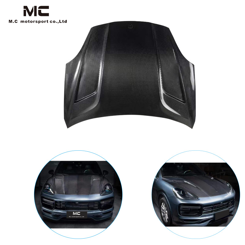 For Porsche Cayenne TKT Style Dry Carbon Fiber Engine Hood 2018-2023