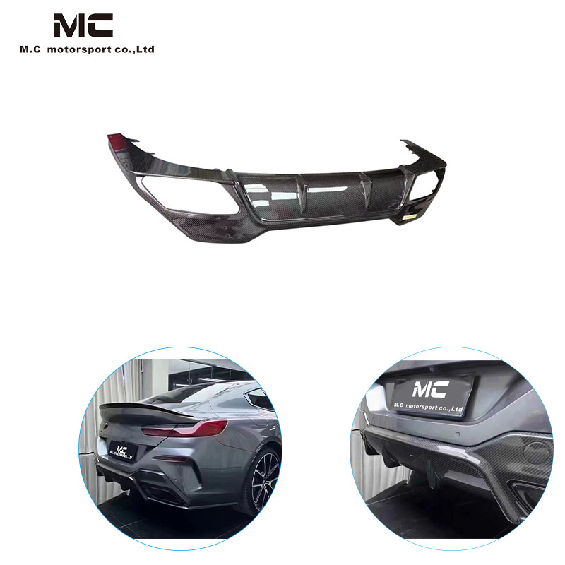 For BMW 8 Series G14 G15 Carbon Fiber Body Kit 3D Style Rear Bumper Diffuser Rear Diffuser 2020+