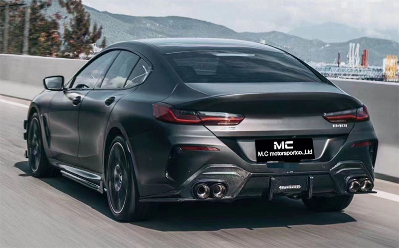 For BMW 8 Series G14 G15 Carbon Fiber Body Kit AC Style Rear Bumper Lip Rear Diffuser 2020+
