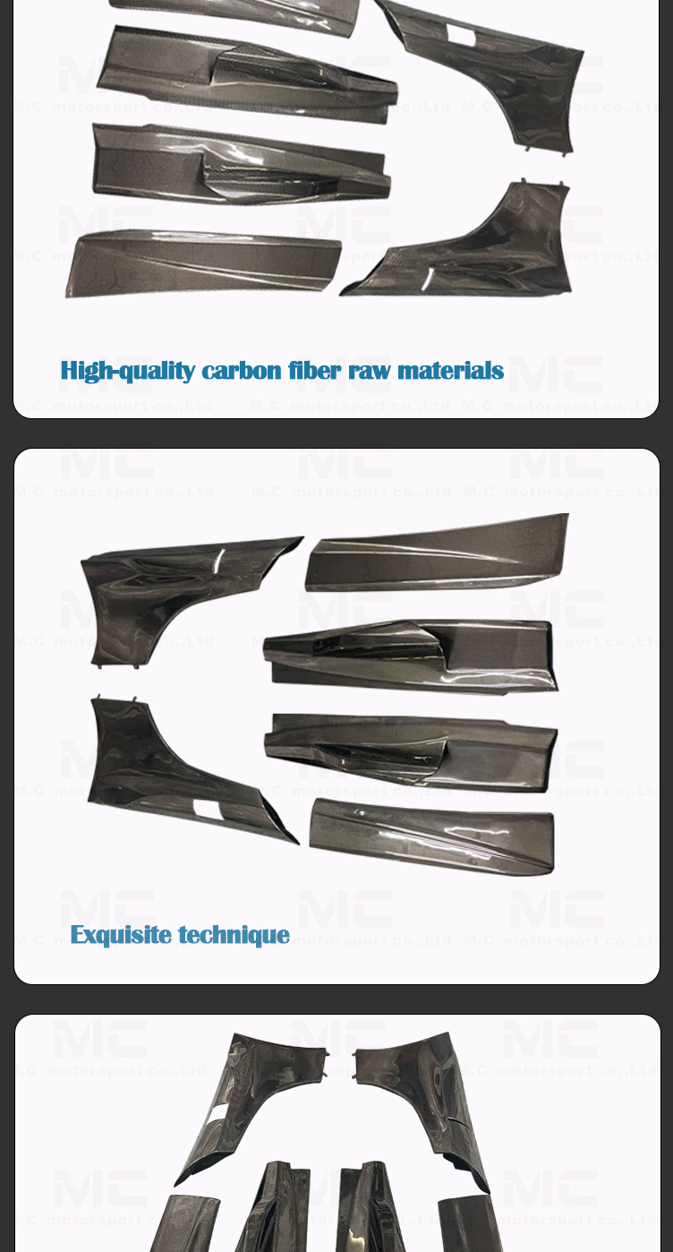 For McLaren MP4 650S 657LT Carbon Fiber Side Skirts 2013-2018