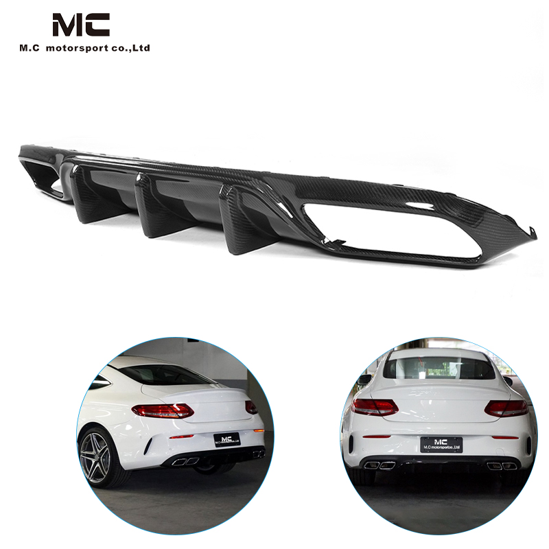 For Mercedes Benz W205 C63 Carbon Fiber FD Rear Diffuser 2015-2021