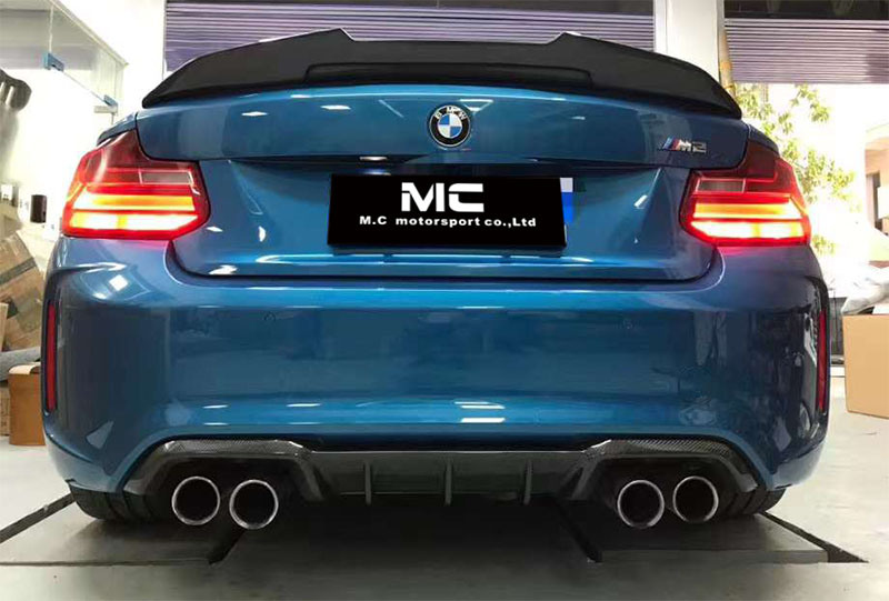 For BWM F87 M2 M2C MP Style Carbon Fiber  Rear Diffuser 2016-2022