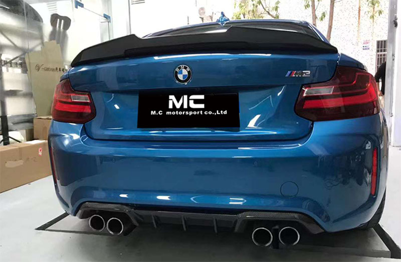 For BWM F87 M2 M2C MP Style Carbon Fiber  Rear Diffuser 2016-2022