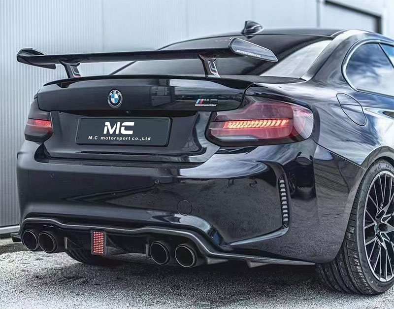 For BMW F87 M2 M2C KS Style Carbon Fiber Rear Diffuser with Light 2016-2022