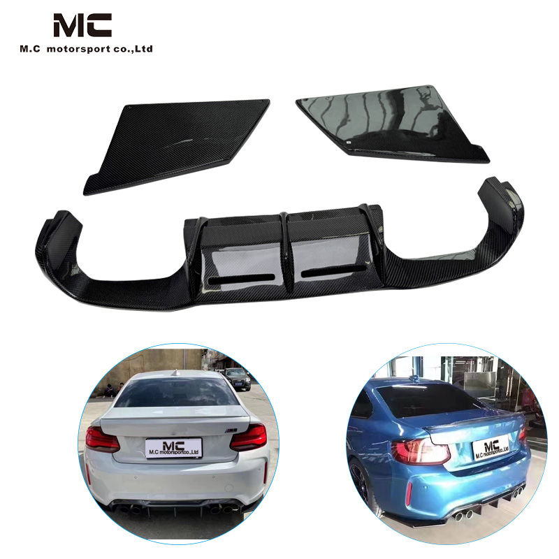 For BWM F87 MTC Style Carbon Fiber Rear Diffuser+Rear Splitter 2016-2022