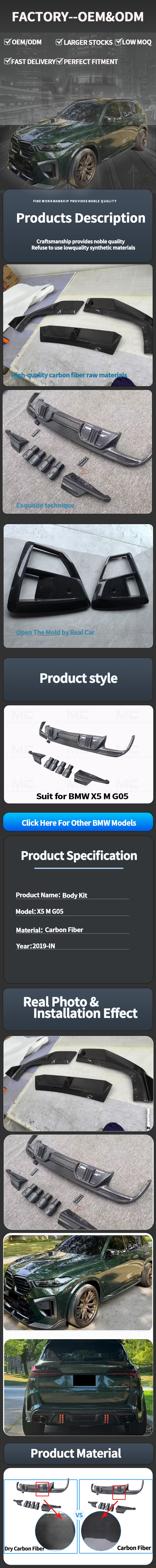 For BMW X5 G05 Carbon Fiber Body Kits 2019-IN