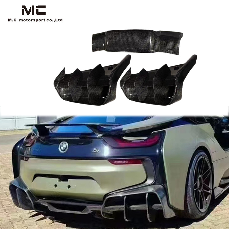 For BMW I8 Carbon Fiber Rear Diffures+Spoiler 2012-2021