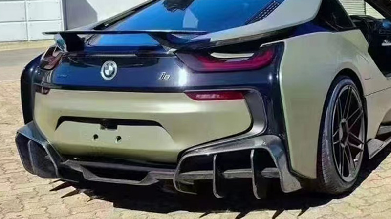 For BMW I8 Carbon Fiber Rear Diffures+Spoiler 2012-2021