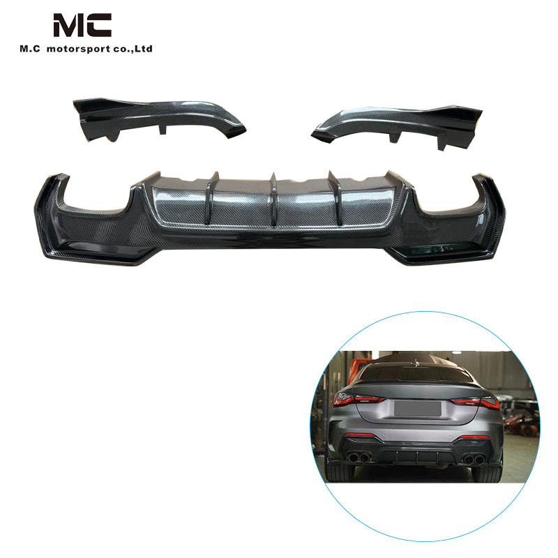 For BMW 4Series G22 3D Style Carbon Fiber Rear Diffuser 2020-IN