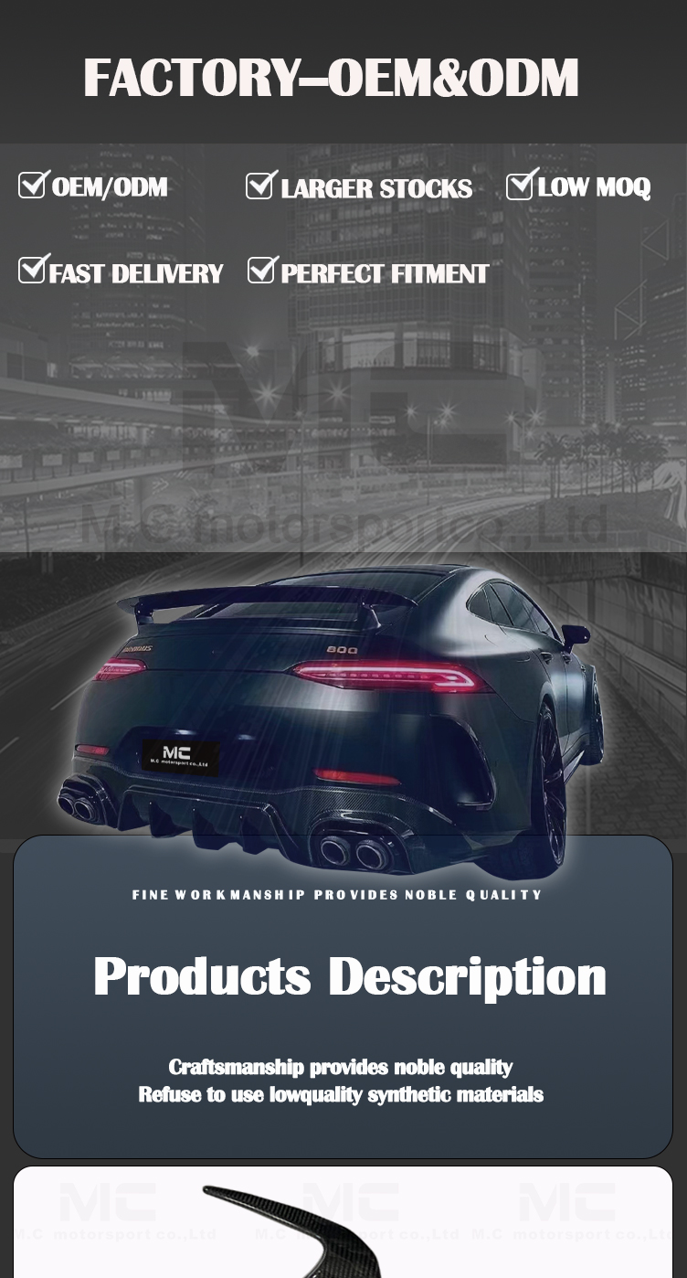 For Mercedes Benz GT63 Brab Style Carbon Fiber Rear Canards 2019+