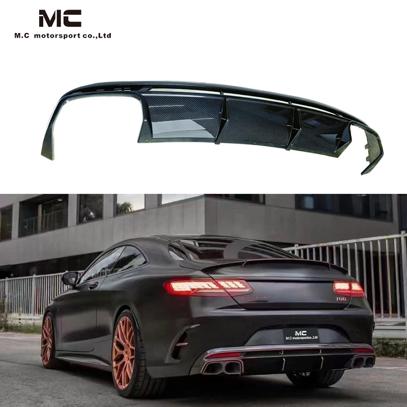 For Mercedes Benz C217 Brabus Style Carbon Fiber Rear Diffuser 2014-2019