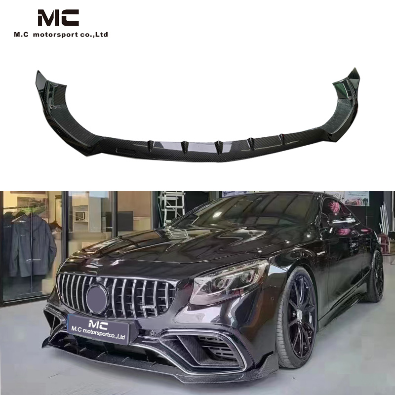 For Mercedes Benz C217 Brabus Style Dry Carbon Fiber Front Lip 2014-2019