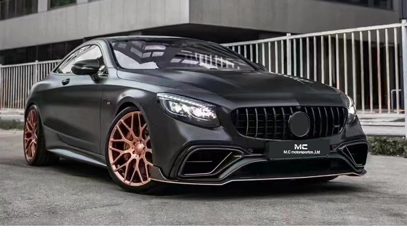For Mercedes Benz C217 Brabus Style Dry Carbon Fiber Front Lip 2014-2019