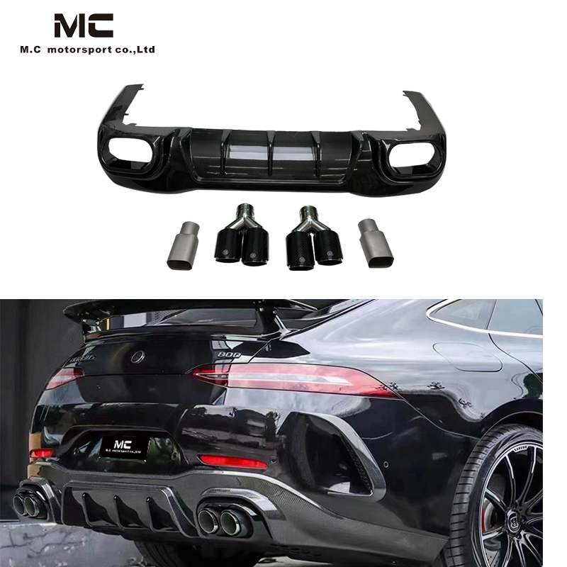 For Mercedes Benz GT50 GT63 Brabus Style Carbon Fiber Rear Diffuser + Tail Throat 2019+