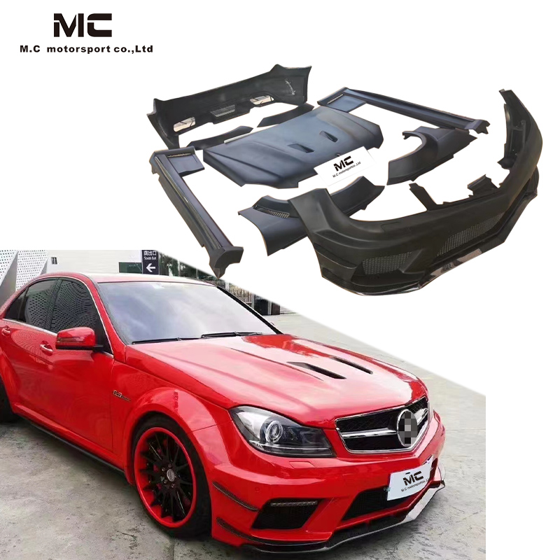 For Mercedes Benz W204 Wide Body Style Half Carbon Fiber Body Kit (without light) 2010--2014