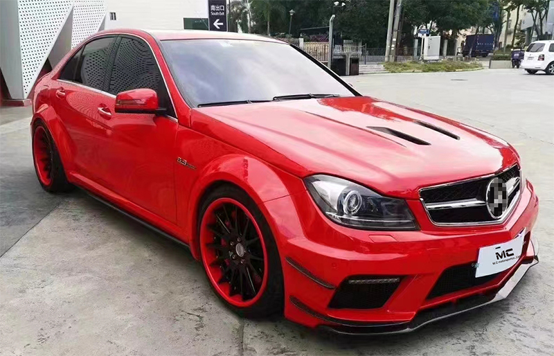 For Mercedes Benz W204 Wide Body Style Half Carbon Fiber Body Kit (without light) 2010--2014